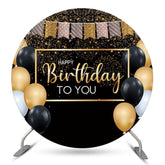 Ballon Drapeau Glitter Joyeux Anniversaire Toile de Fond Ronde